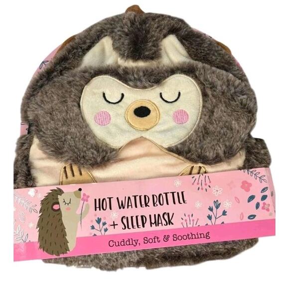 Hedgehog Hot Water Bottle & Sleep Mask - Picture 1 of 6